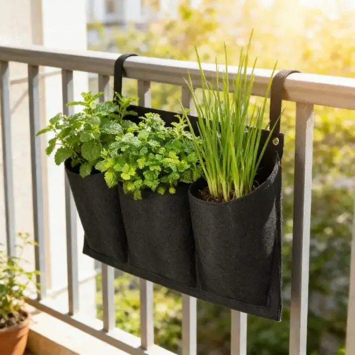 Sac de culture en feutre noir pour plantes