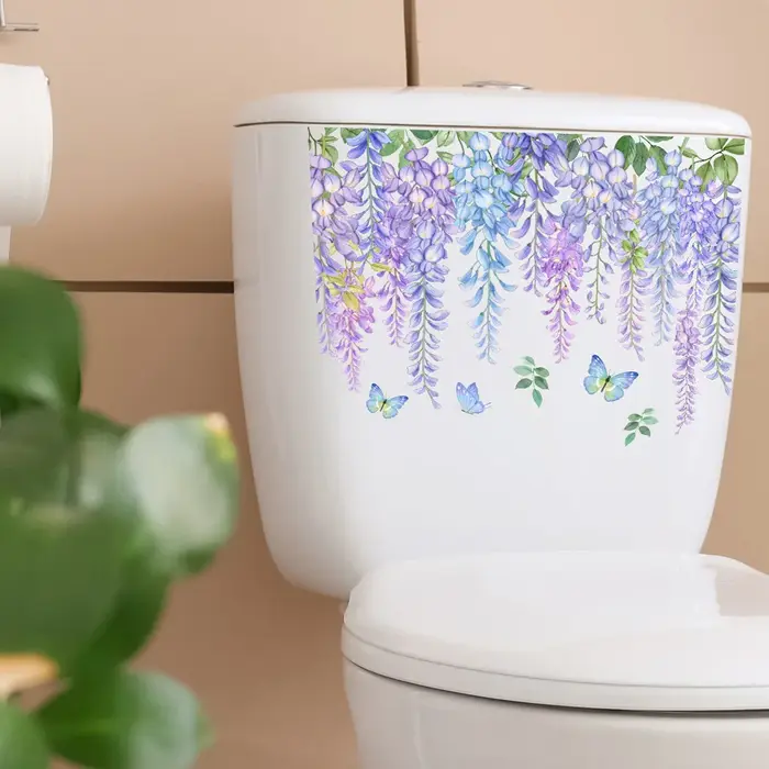 Autocollant mural en forme de feuilles de vigne violette