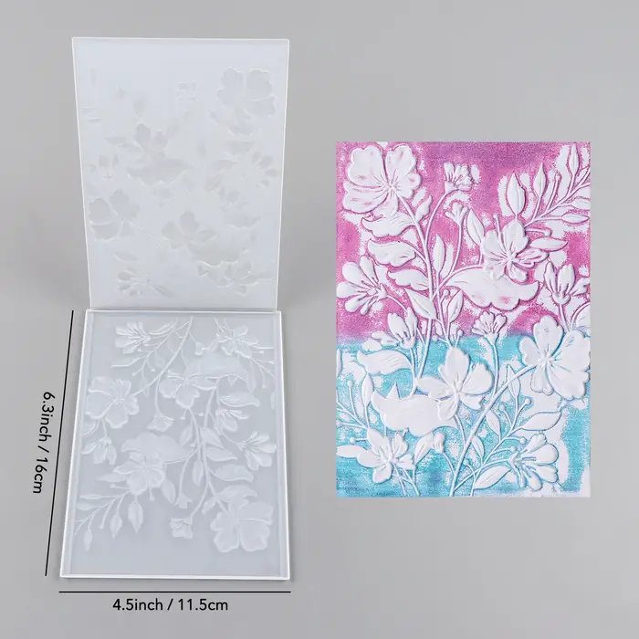 Décor de printemps, fleurs 3D gaufrage dossier Texture motif fond album à faire soi-même décoratif carton artisanat projet fabrication