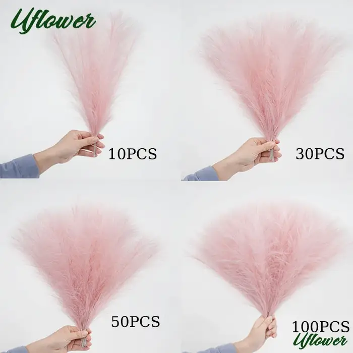 Uflower 42CM 10/20 pièces moelleux Pampas Boho herbe décor fleur artificielle fausses plantes Reed simulé mariage maison fête décoration