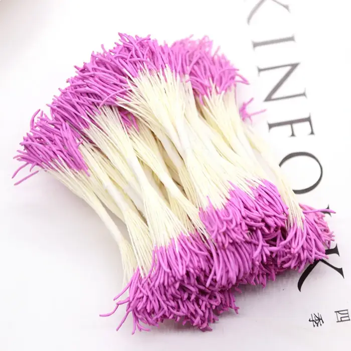 20 Pièces de Pistils Artificiels Goutte d'Eau 8CM 1mm, Étamines de Fleurs Simulées en Plastique, Noyaux de Fleurs Artisanales pour DIY et Création de Fleurs