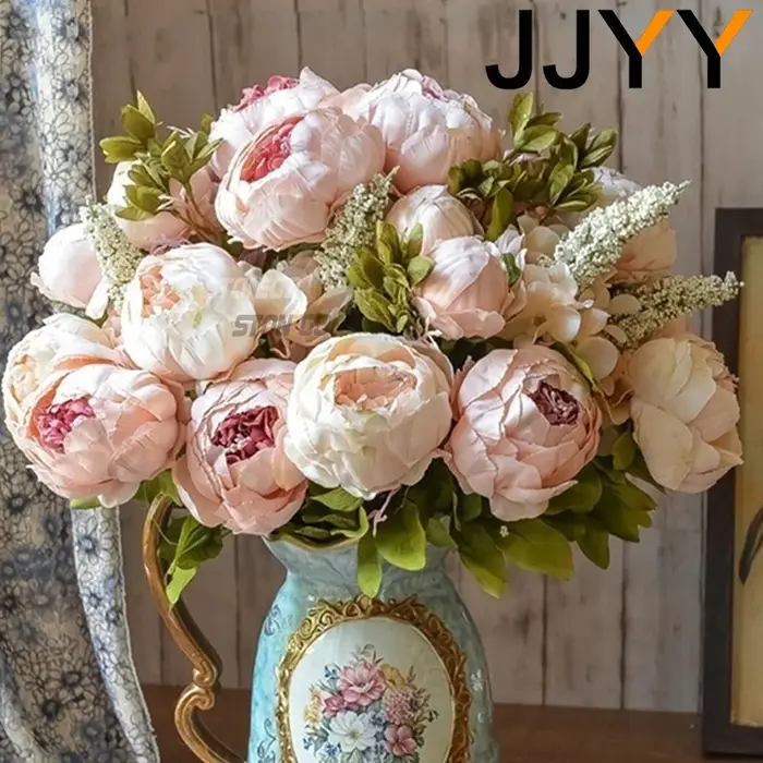 JJYY Bouquet de fleurs artificielles 13 têtes