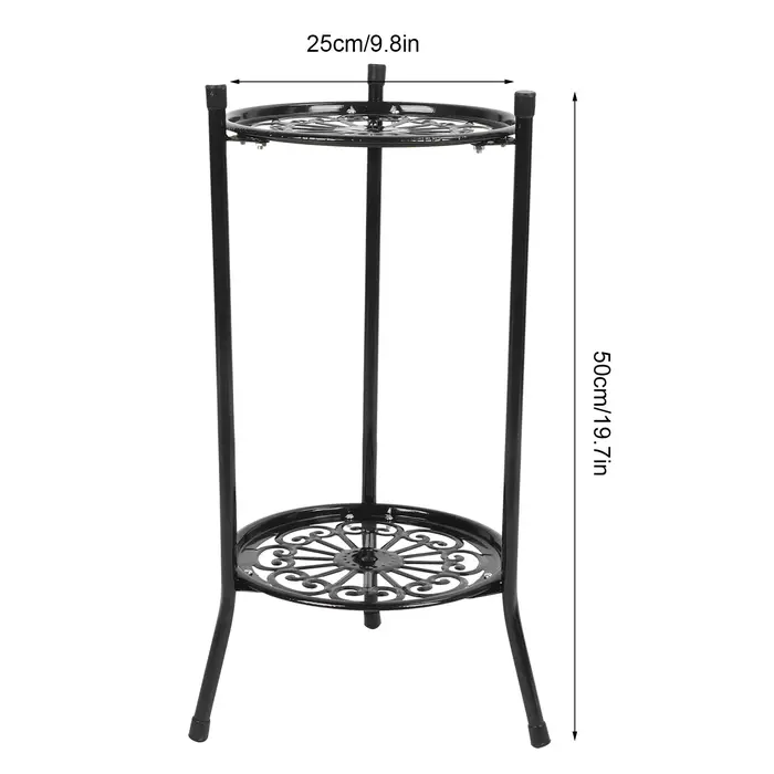 Support de pot de plante en métal à 2 niveaux extensibles