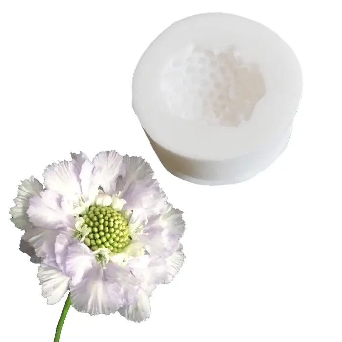 Scabiosa étamine coeur fleur veine Silicone moule Fondant Sugarcraft gomme pâte résine argile eau papier gâteau décoration outils M2396