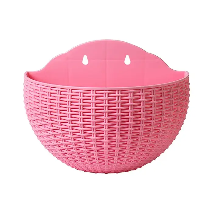 Pot de fleur mural en plastique exquis, jardinière de balcon de jardin extérieur, panier, décoration