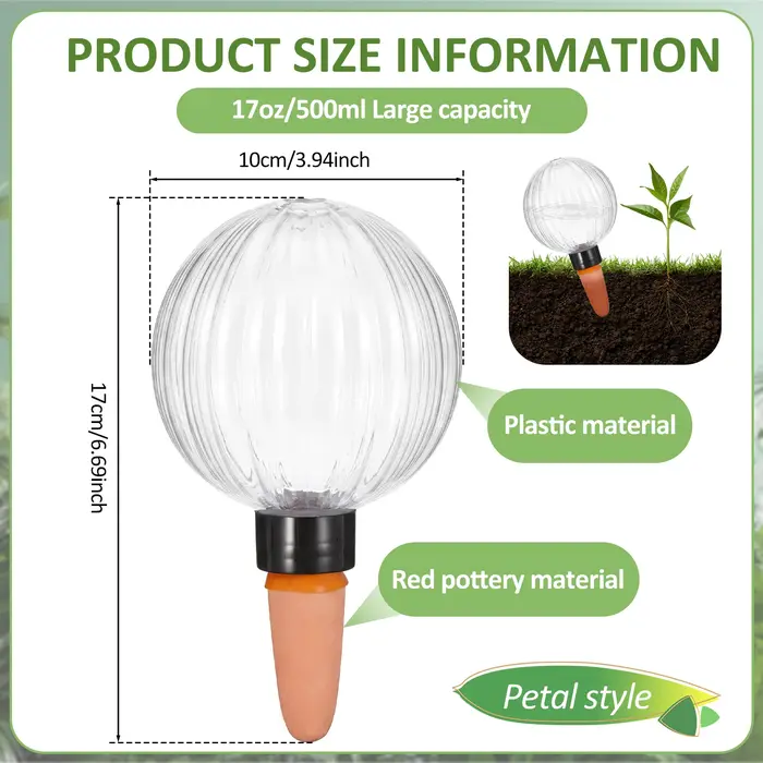 4 globes d'arrosage automatiques 500 ml, globe d'arrosage automatique pour plantes, insert pour pot,