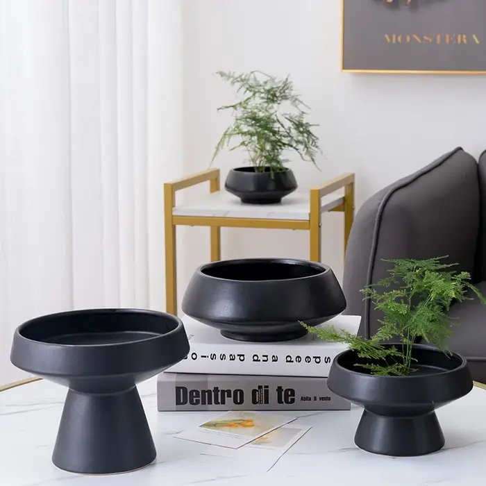 Vase rond en céramique pour fleurs hydroponiques