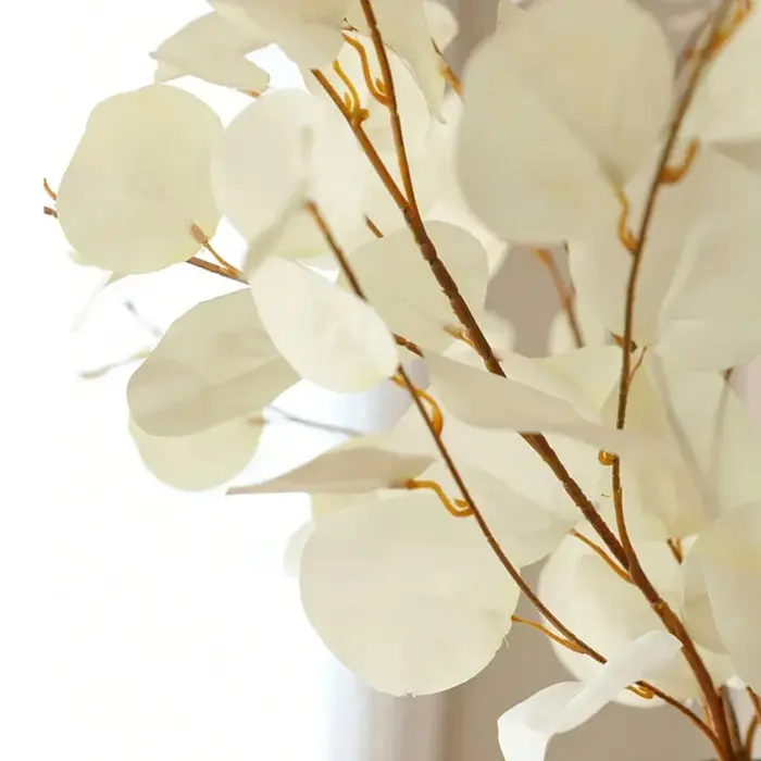 Simulation de feuille de pomme longue, plantes artificielles d'eucalyptus, décoration nordique de sa
