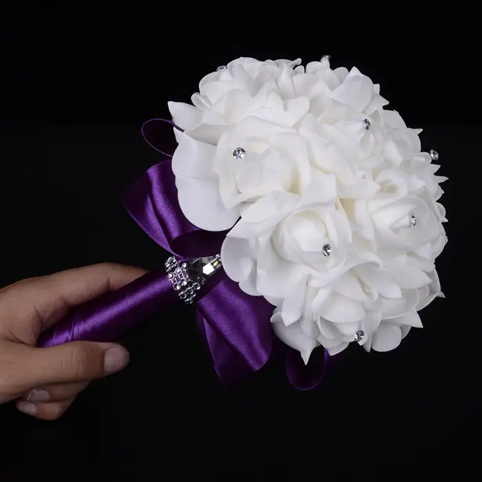 Bouquet de Fleurs Artificielles pour Patients et Demoiselles d'Honneur, Accessoires de Mariage, 12 Couleurs