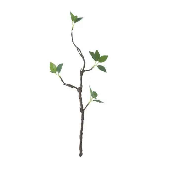 Branches artificielles en plastique, feuilles vertes réalistes pour bricolage, plantes artificielles