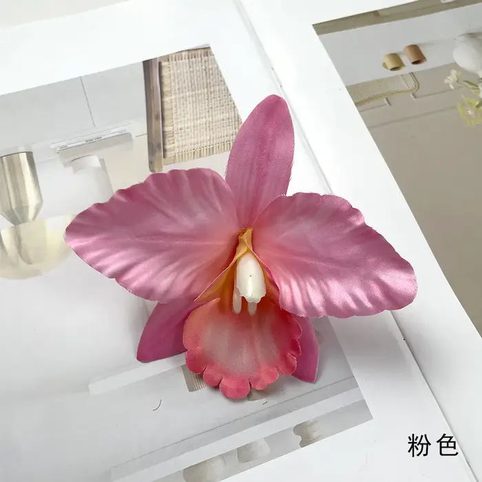 Têtes de fleurs d'orchidées de béttleya artificielles, 30 pièces, pour bricolage, partie florale