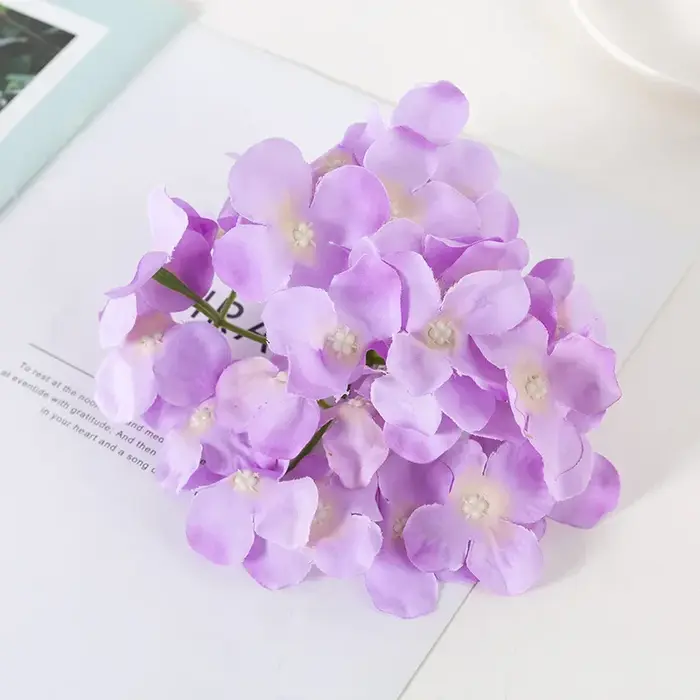 Tête de fleur d'hortensia artificielle 13-15cm, pour décoration de mariage, de fête d'anniversaire, 