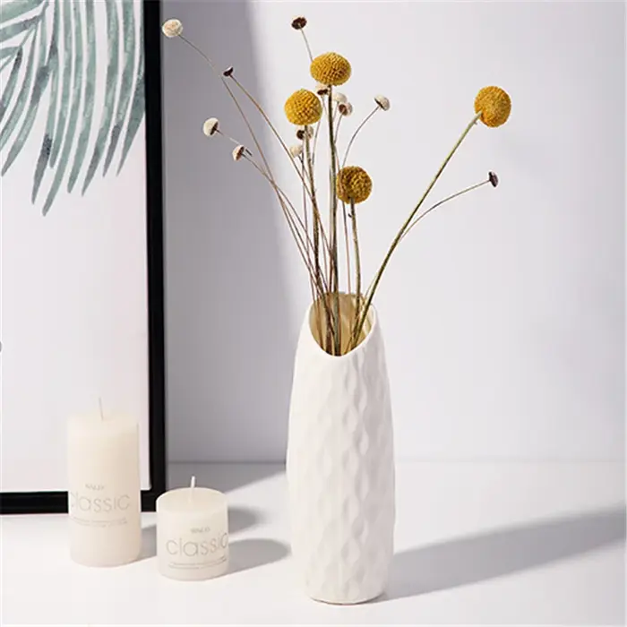 Vase en plastique nordique simple, petit pot de fleur frais, bouteille de rangement pour fleurs, sal
