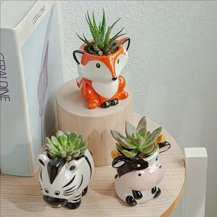 1 pot à plantes en céramique à thème animalier mignon