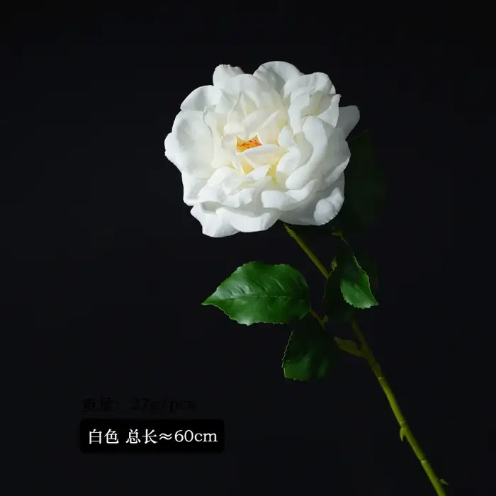 Lot de 5 roses artificielles haut de gamme effet hydratant, pour décoration intérieure, table de fêt