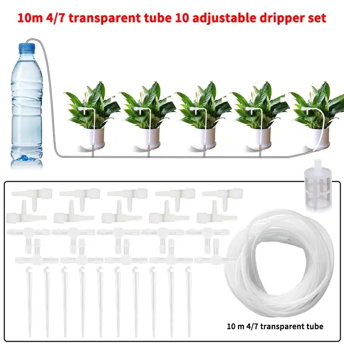Kit d'irrigation goutte-à-goutte pour jardin avec vanne de régulation