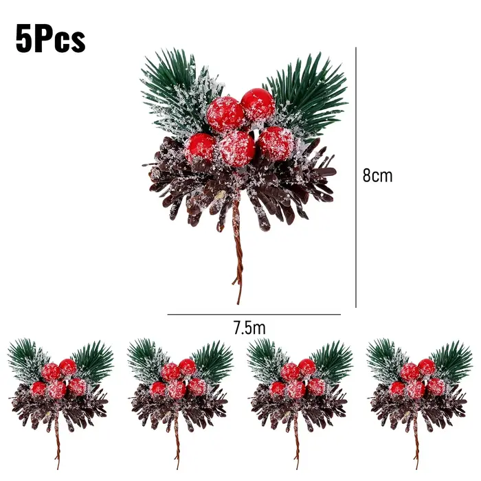 Branche artificielle de sapin avec baies et aiguilles