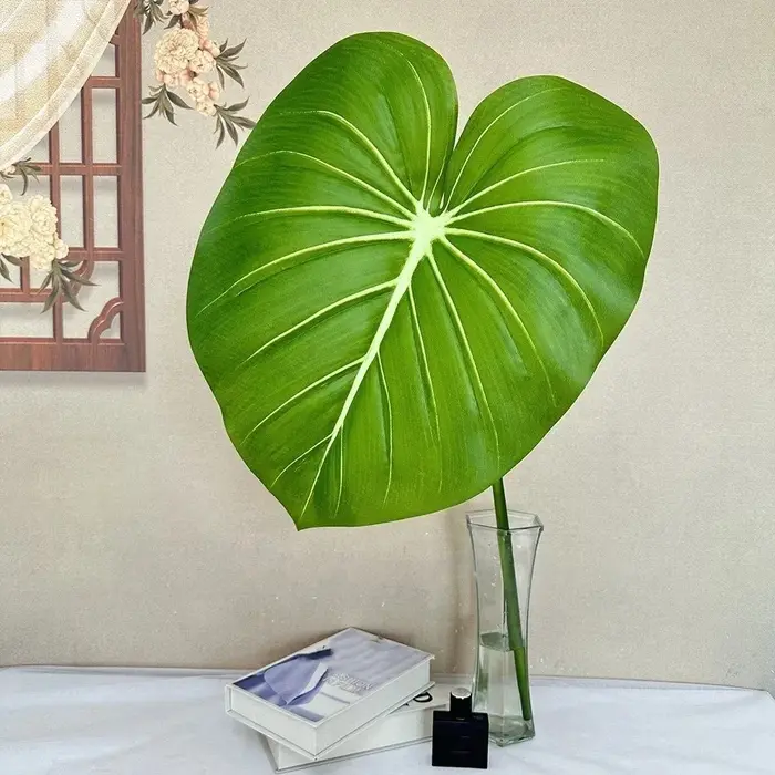 Feuilles de Calla artificielles en plastique, plantes vertes résistantes aux UV, feuilles de Crane King, feuilles de bananier réalistes, décoration de chambre