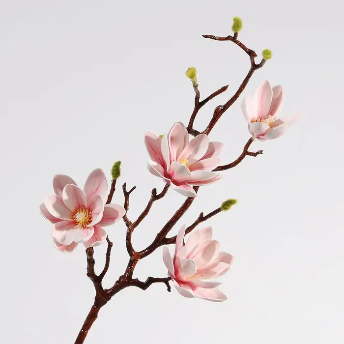 Grande fleur de magnolia artificielle faite à la main, simulation réaliste au toucher, grande branch