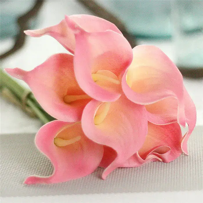 Fleur artificielle YO CHO pour la décoration de la maison, lys calla en latex, mariage, bouquet de m