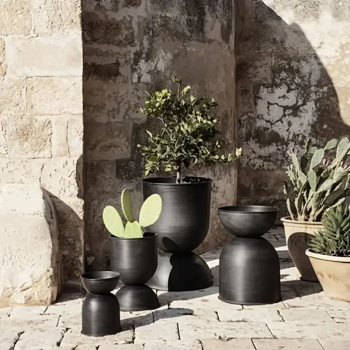 Jardinière d'art en fer de jardin extérieur de Villa noire