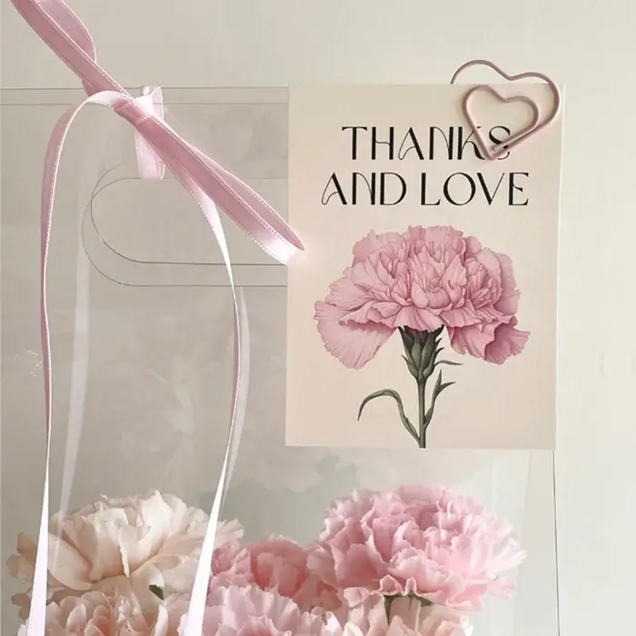 Cartes de remerciement florales œillets