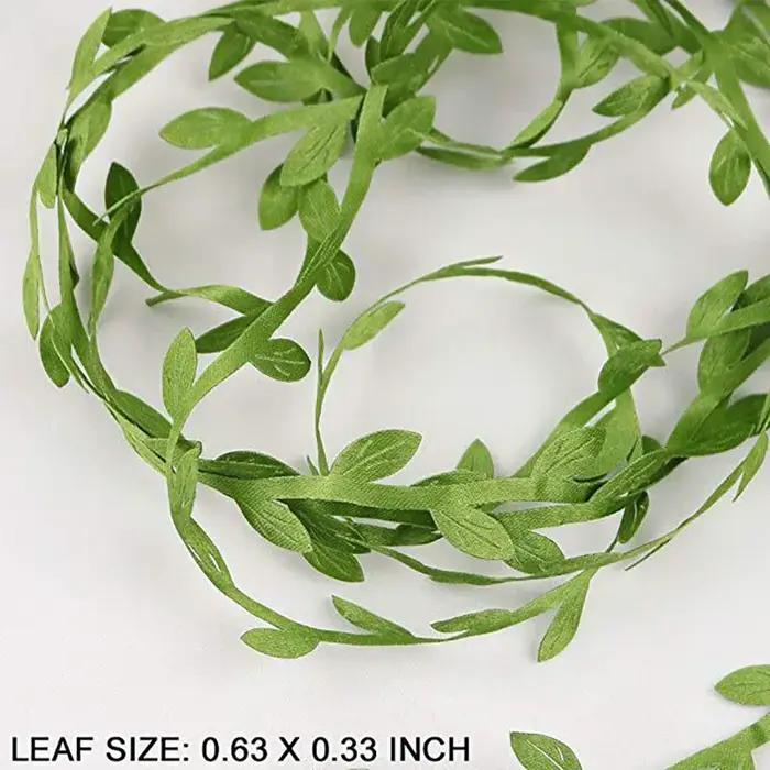 Feuilles vertes artificielles en forme de feuille de soie