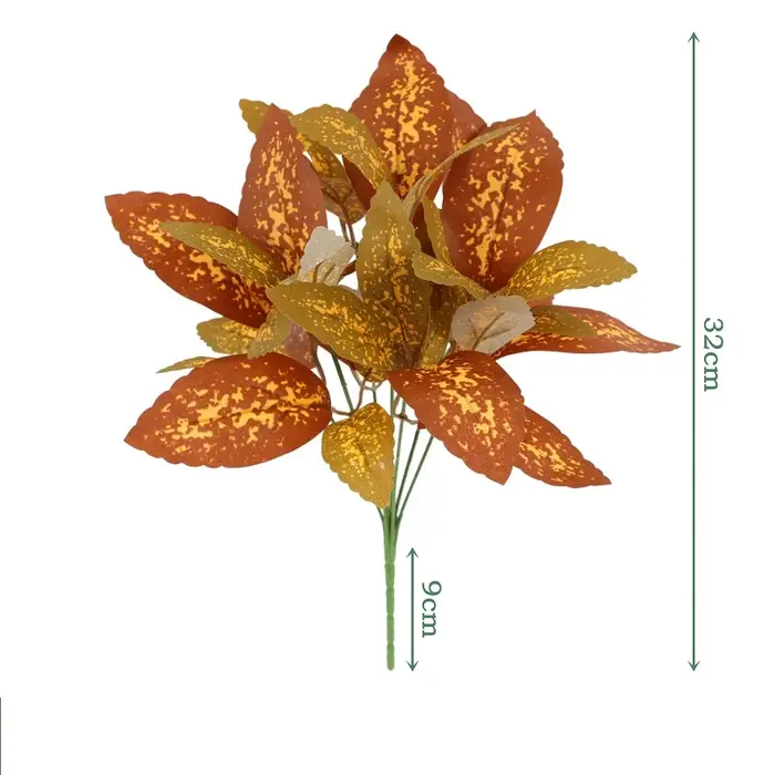 Plantes artificielles feuilles de soie écaille de tortue