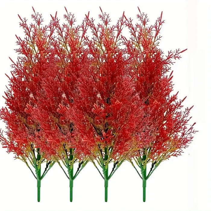 4 piniers artificiels vibrants - Plantes vertes riches pour Noël et la décoration intérieure