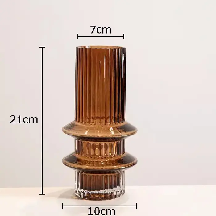 Vase en verre d'ambre en forme de tour hydroponique, pots de fleurs créatifs, décoration de bureau d